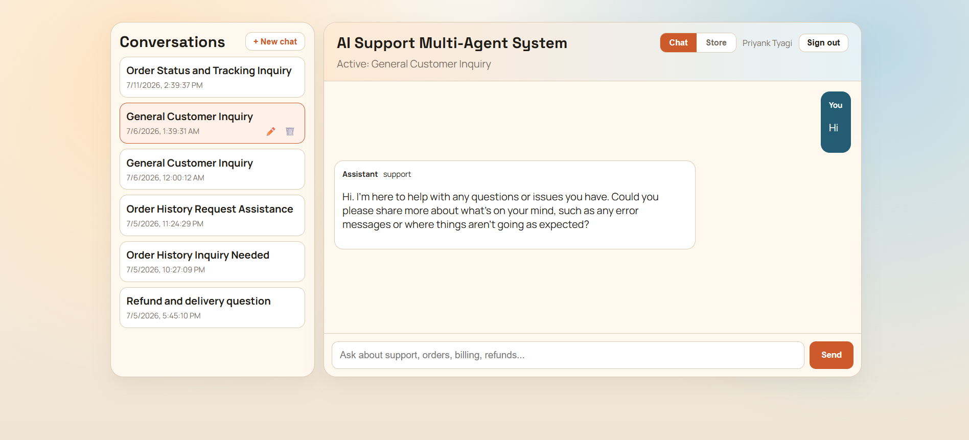 AI Customer Support System preview